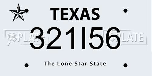321I56 Texas License Plate
