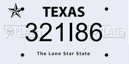 321I86 Texas License Plate
