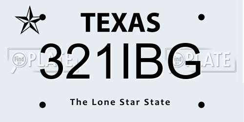 321IBG Texas License Plate