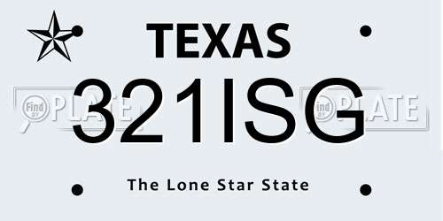321ISG Texas License Plate