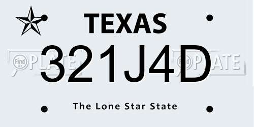 321J4D Texas License Plate