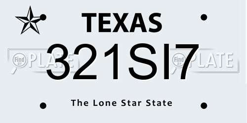 321SI7 Texas License Plate