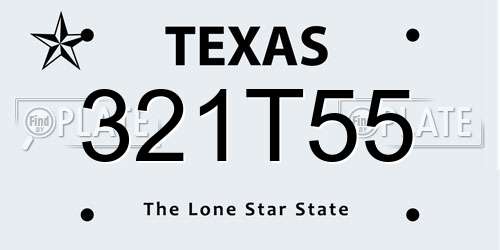 321T55 Texas License Plate