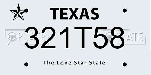 321T58 Texas License Plate
