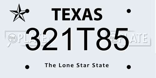 321T85 Texas License Plate