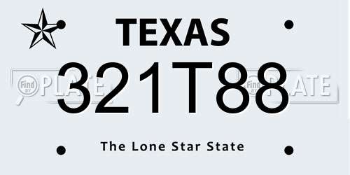 321T88 Texas License Plate