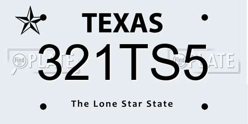 321TS5 Texas License Plate