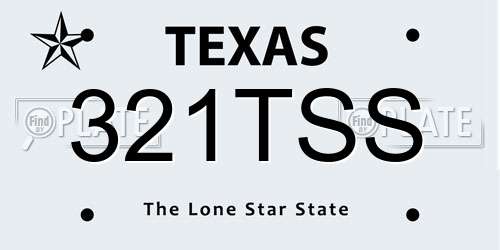 321TSS Texas License Plate