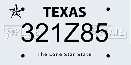 321Z85 Texas License Plate