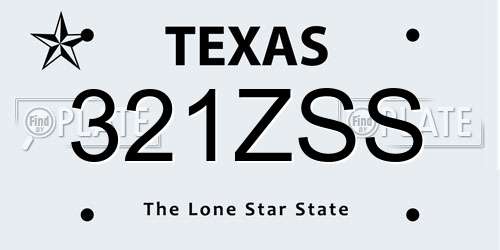 321ZSS Texas License Plate
