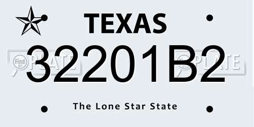 32201B2 Texas License Plate