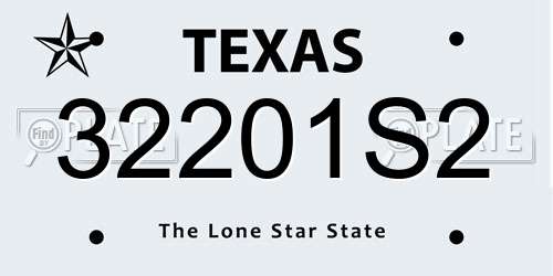 32201S2 Texas License Plate