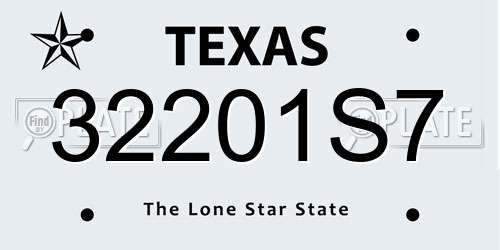 32201S7 Texas License Plate