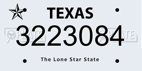 3223084 Texas License Plate