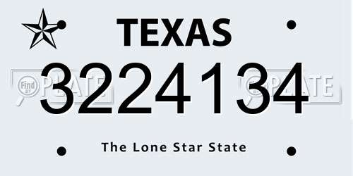 3224134 Texas License Plate