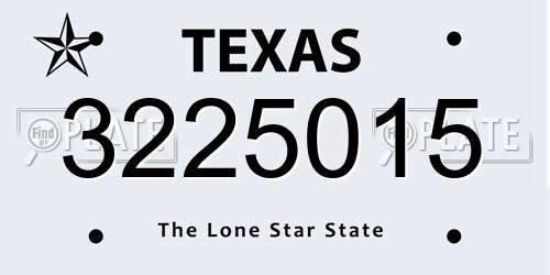 3225015 Texas License Plate