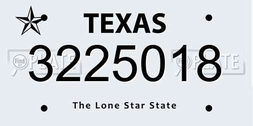 3225018 Texas License Plate