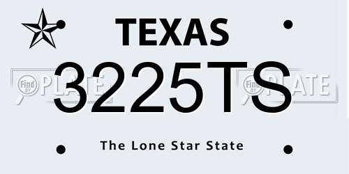 3225TS Texas License Plate
