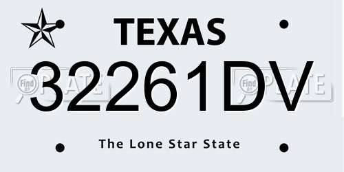 32261DV Texas License Plate