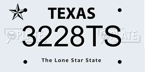 3228TS Texas License Plate