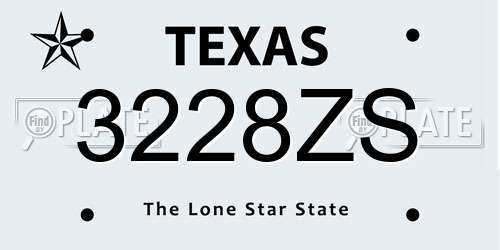 3228ZS Texas License Plate
