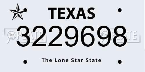 3229698 Texas License Plate