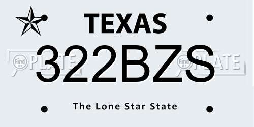 322BZS Texas License Plate