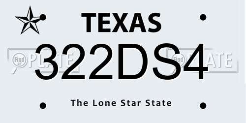 322DS4 Texas License Plate
