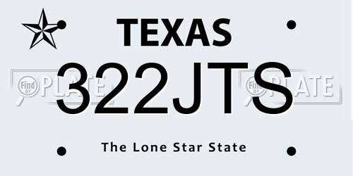 322JTS Texas License Plate