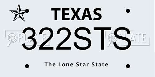 322STS Texas License Plate