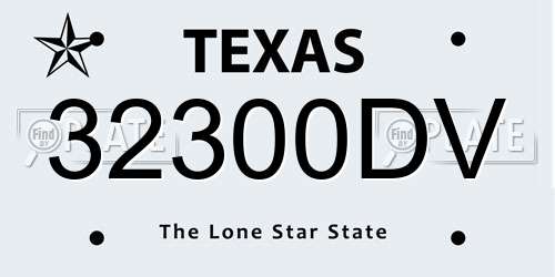 32300DV Texas License Plate