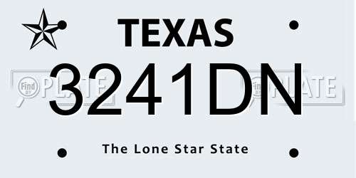 3241DN Texas License Plate