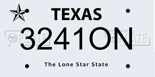 3241ON Texas License Plate