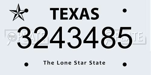 3243485 Texas License Plate