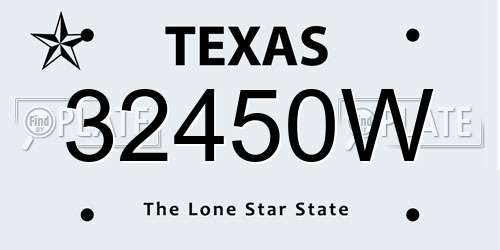 32450W Texas License Plate