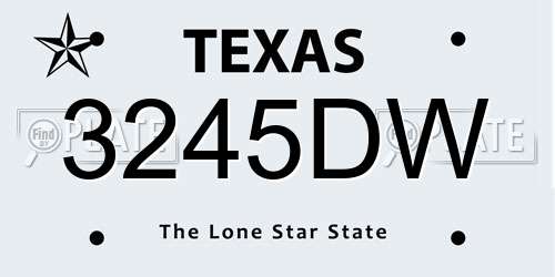 3245DW Texas License Plate