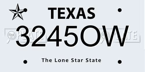 3245OW Texas License Plate