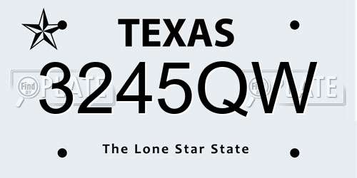 3245QW Texas License Plate