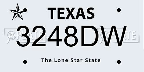 3248DW Texas License Plate