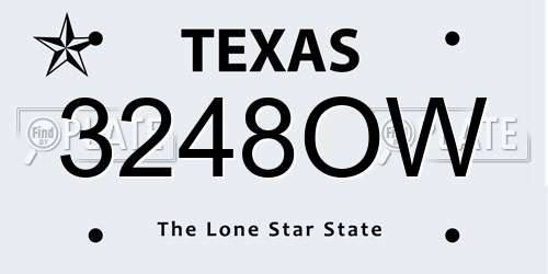 3248OW Texas License Plate