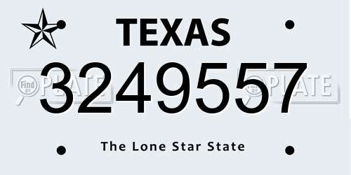 3249557 Texas License Plate