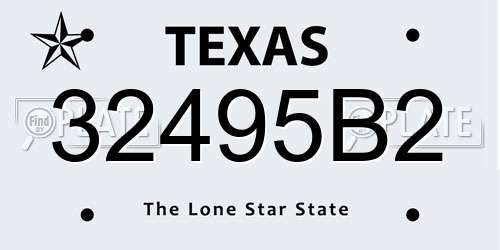 32495B2 Texas License Plate