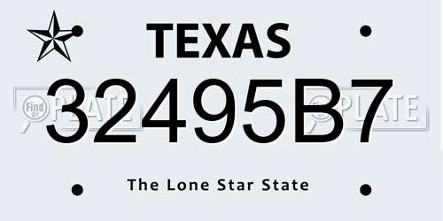 32495B7 Texas License Plate