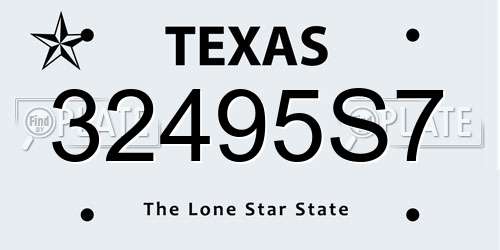 32495S7 Texas License Plate