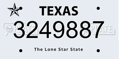 3249887 Texas License Plate