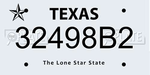 32498B2 Texas License Plate