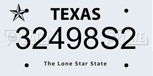 32498S2 Texas License Plate