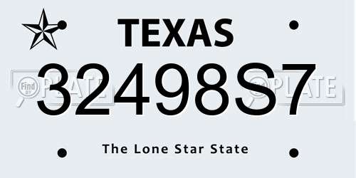 32498S7 Texas License Plate