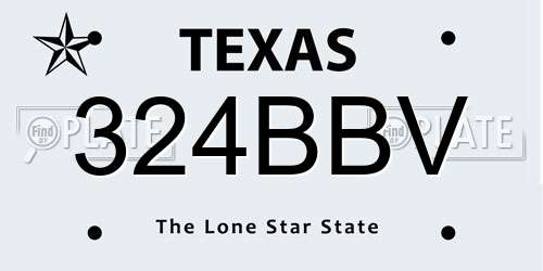 324BBV Texas License Plate
