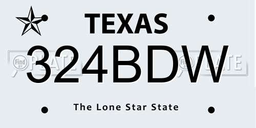 324BDW Texas License Plate